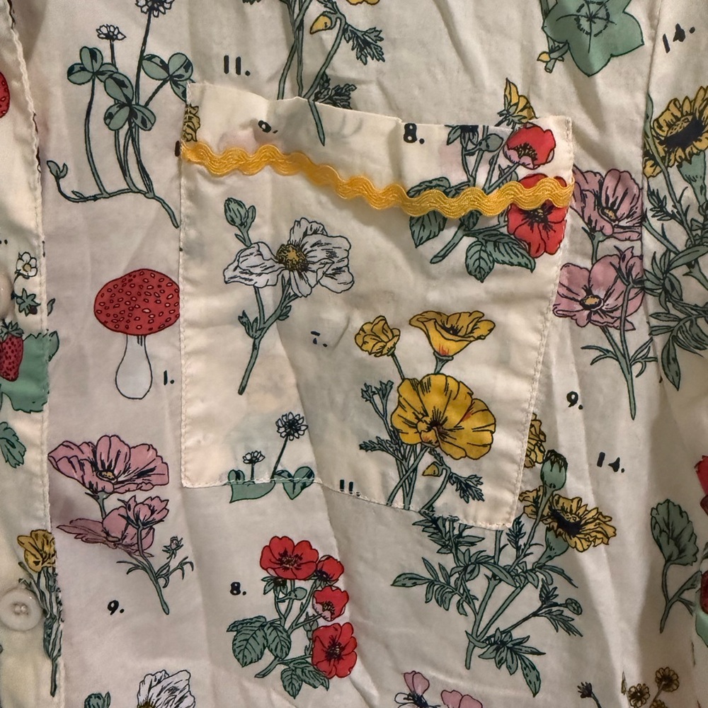 Ban.do Floral Botanical Print Button Front Shirt Women’s XL - Picture 2 of 5